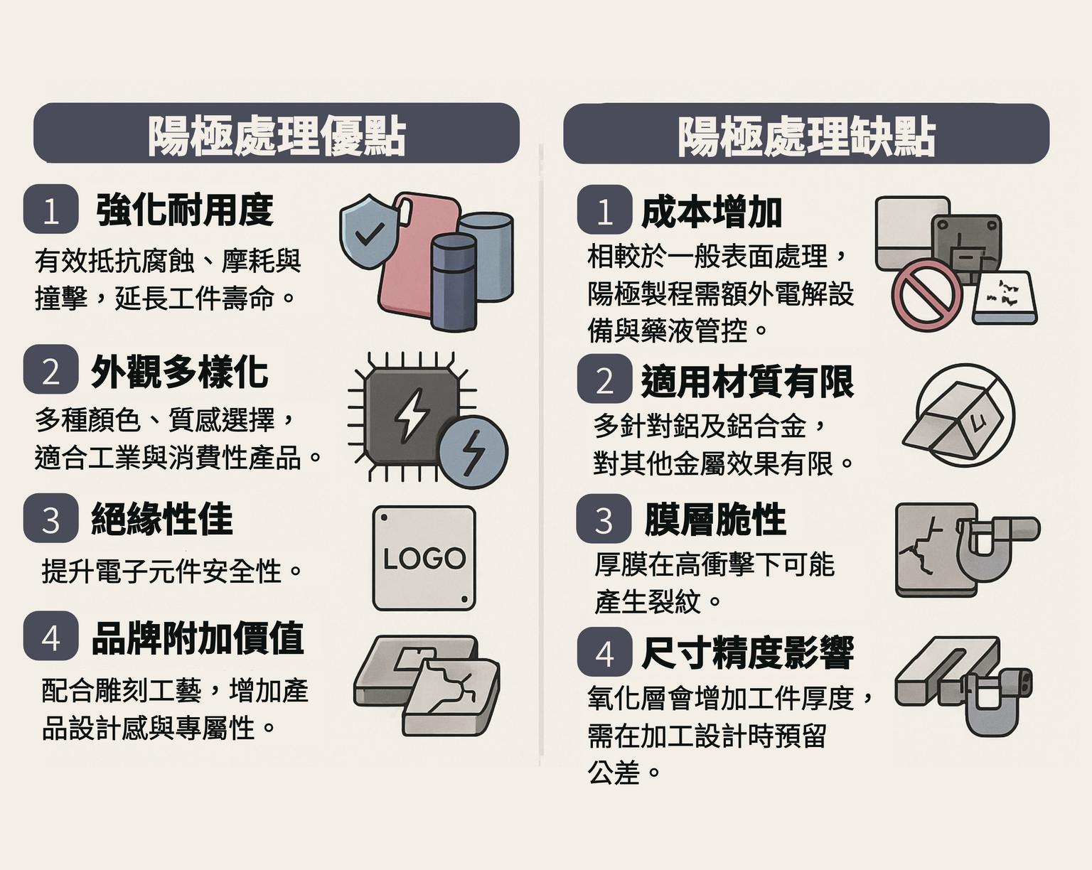 阳极处理的优缺点分析比较