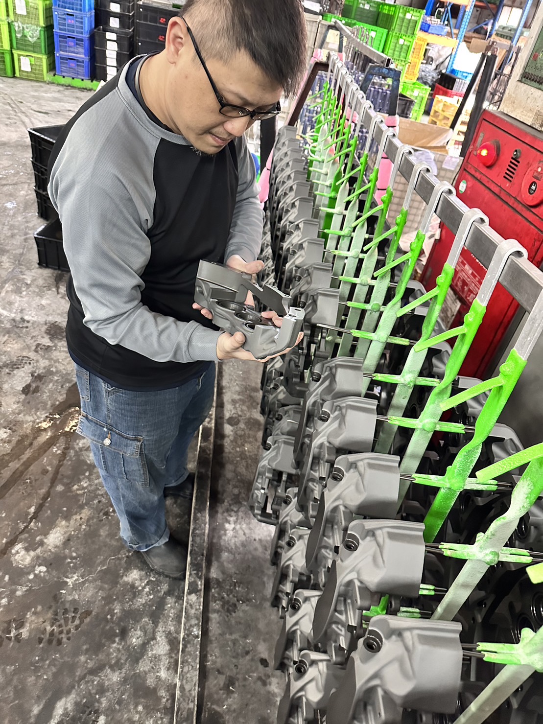Surface inspection after removing from the plating rack